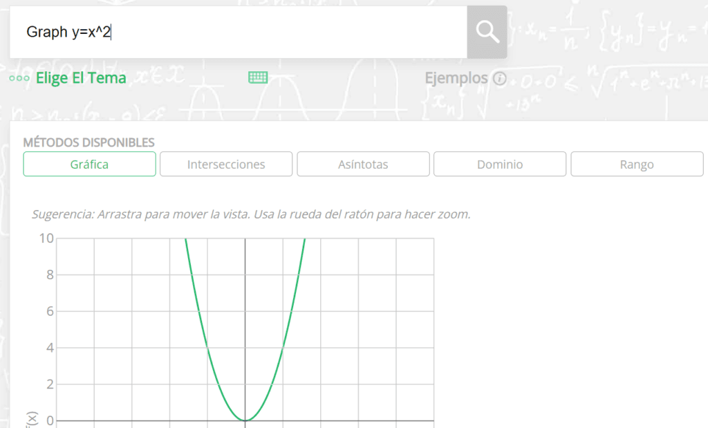 Grafica de funciones con cymath