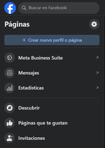 Crear páginas en Facebook