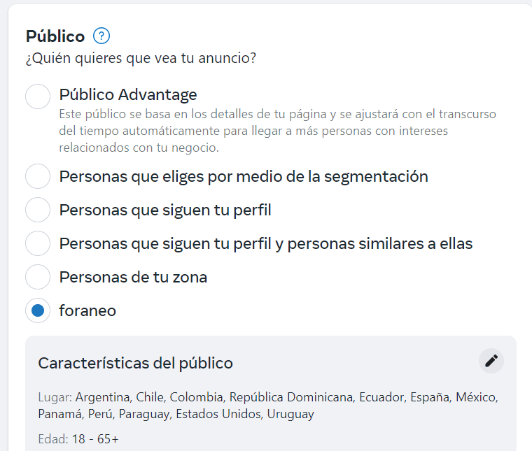 Publico al cual va dirigido tu anuncio