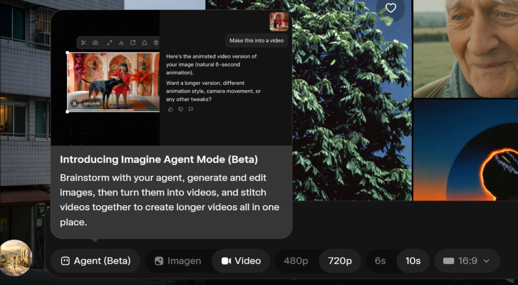 Grok Imagine Agent en versión Beta